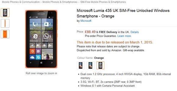microsoft lumia 435, release date, pre order, uk, price, latest news, buy, sell