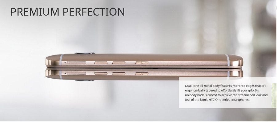 htc one m9 beautiful design, all gold color, metal frame