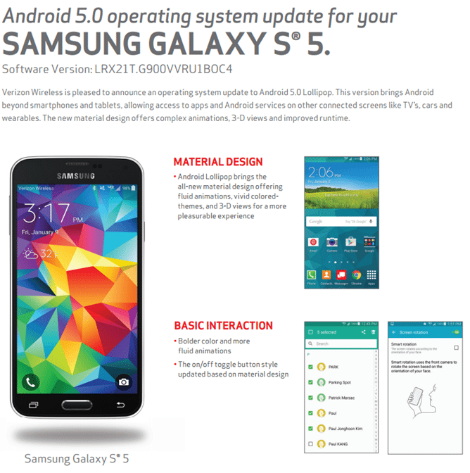Samsung Galaxy S5 On Verizon Receiving Android Lollipop MobiPicker samsung-galaxy-s5-on-verizon-receiving-android-lollipop-mobipicker