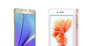 galaxy note5 vs iphone 6s, features comparison