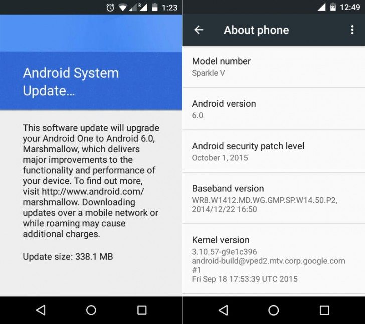 android one smartphones, android marshmallow software update