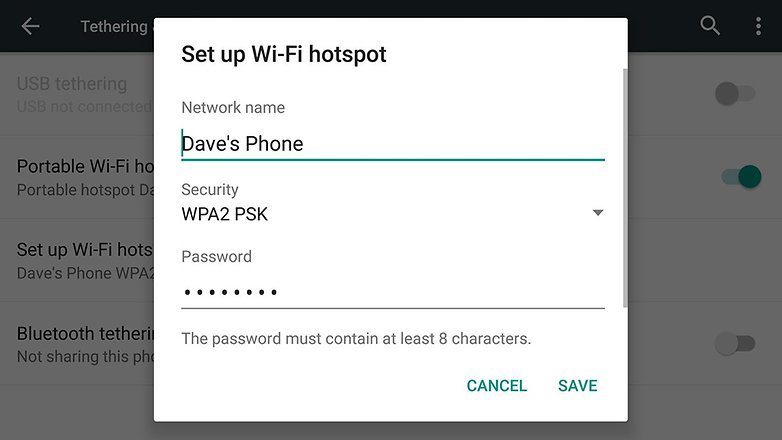 use wi-fi hotspot on android phone