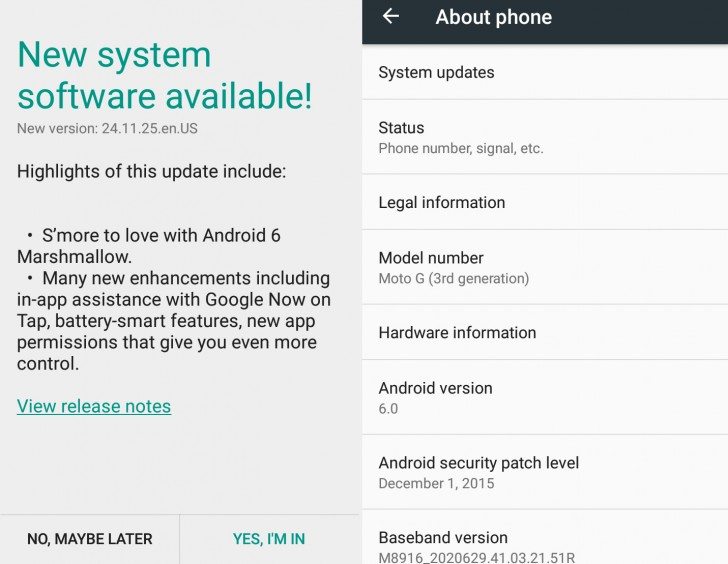 moto g (3rd gen) marshmallow update