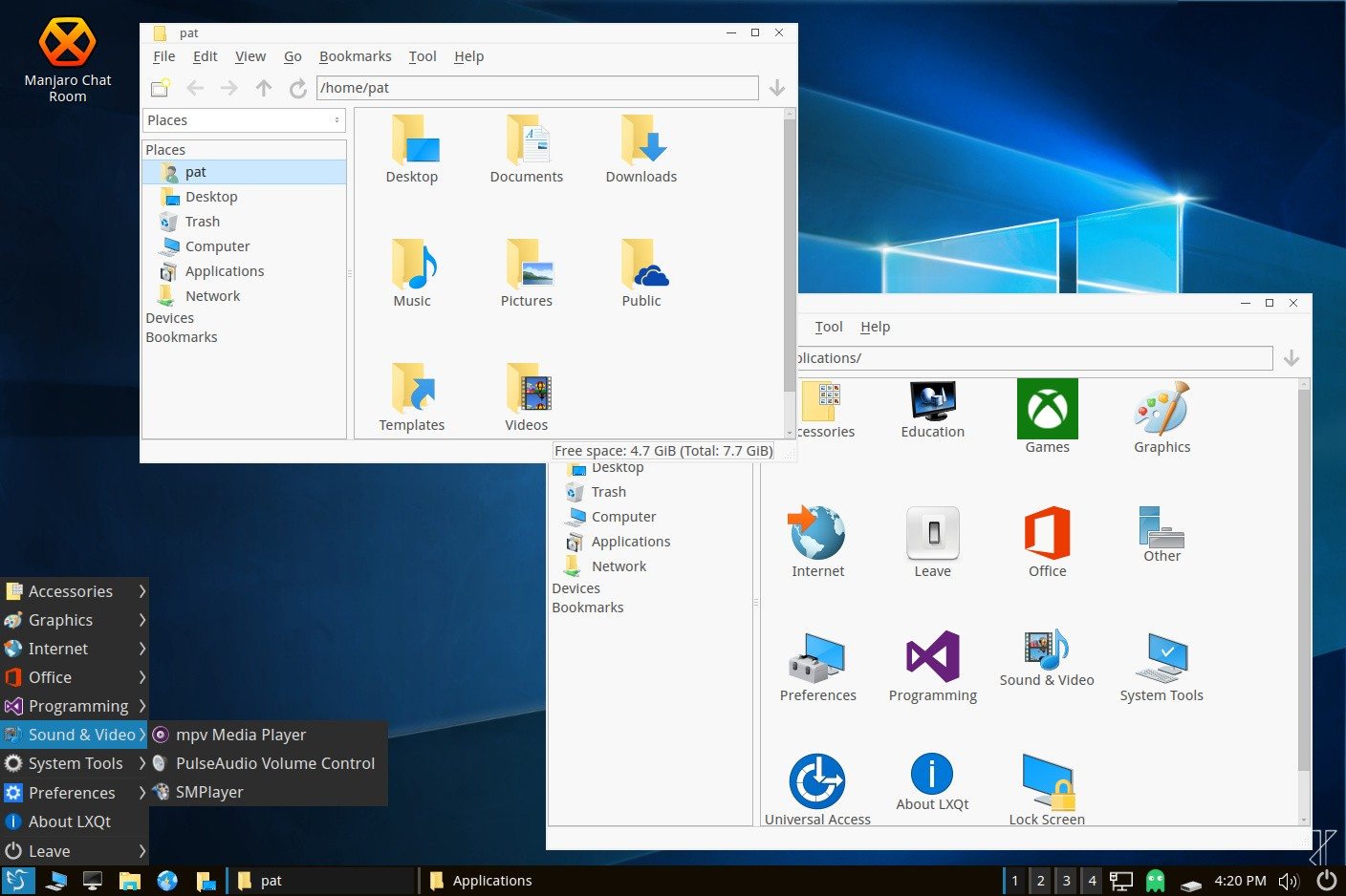 Как открыть linux в windows. LXQT манжаро. LXQT Linux. ОС Manjaro Linux. Ubuntu LXQT.