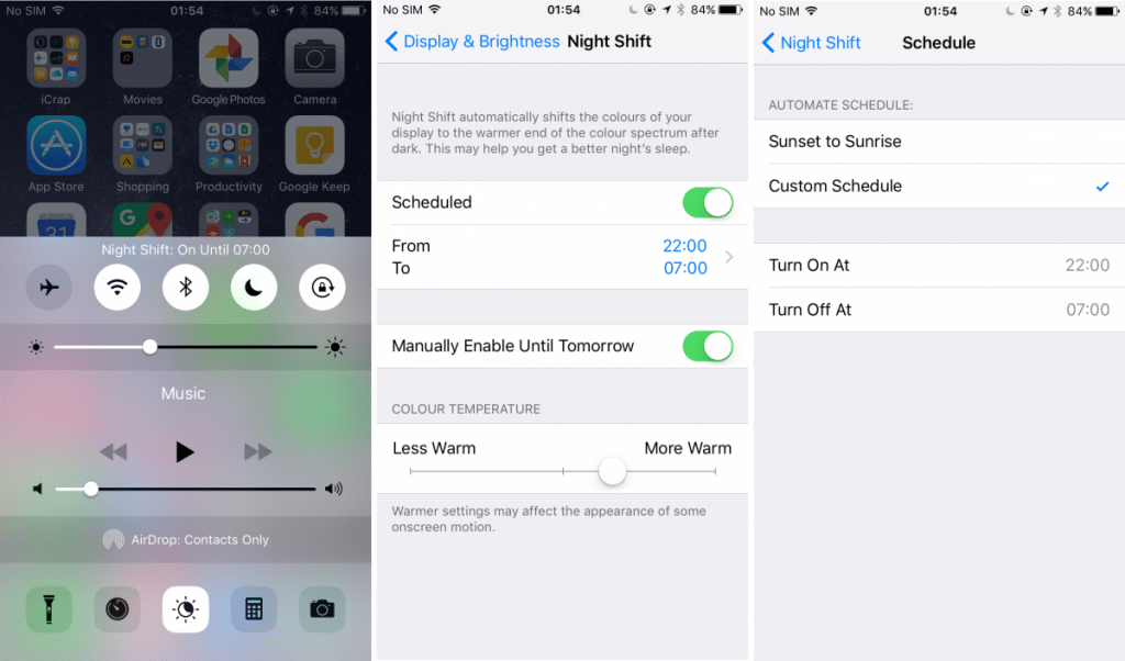 ios 9.3 night shift