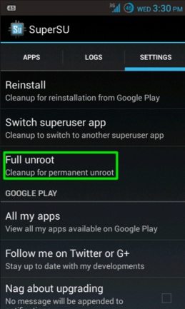 how to unroot android smartphone