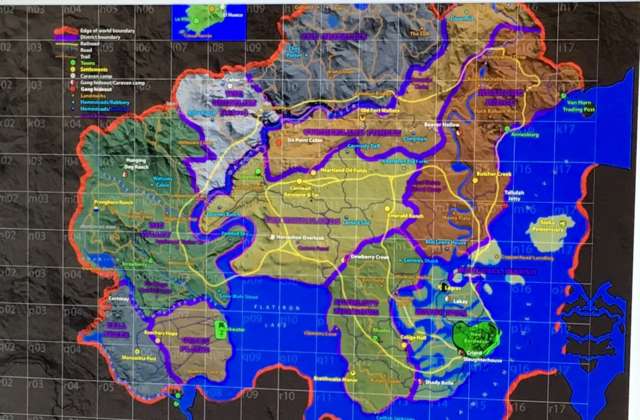 Red Dead Redemption 2 leaked map