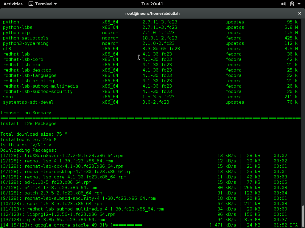 Chrome stable install