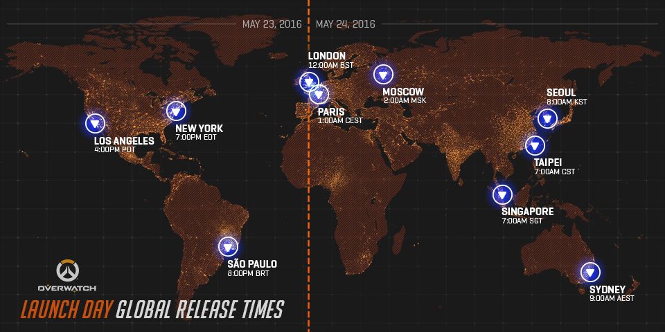 Overwatch Release Times