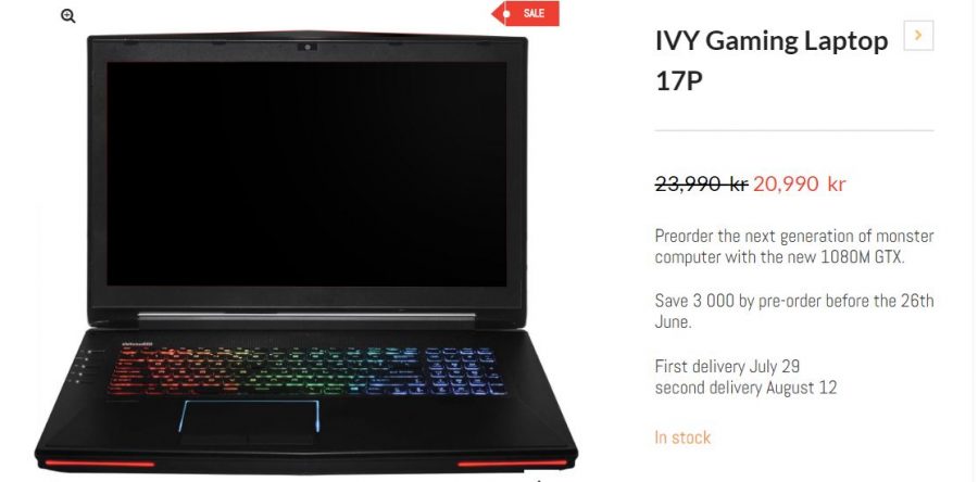 ivy gaming laptop with gtx 1080m
