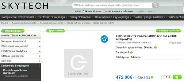 GTX 1060 Founders listing