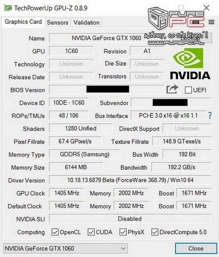 GTX 1060 mobile GTX 1070