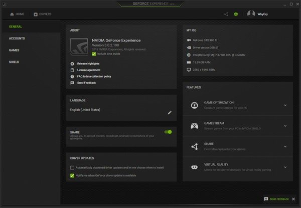 GeForce Experience 3.0 3