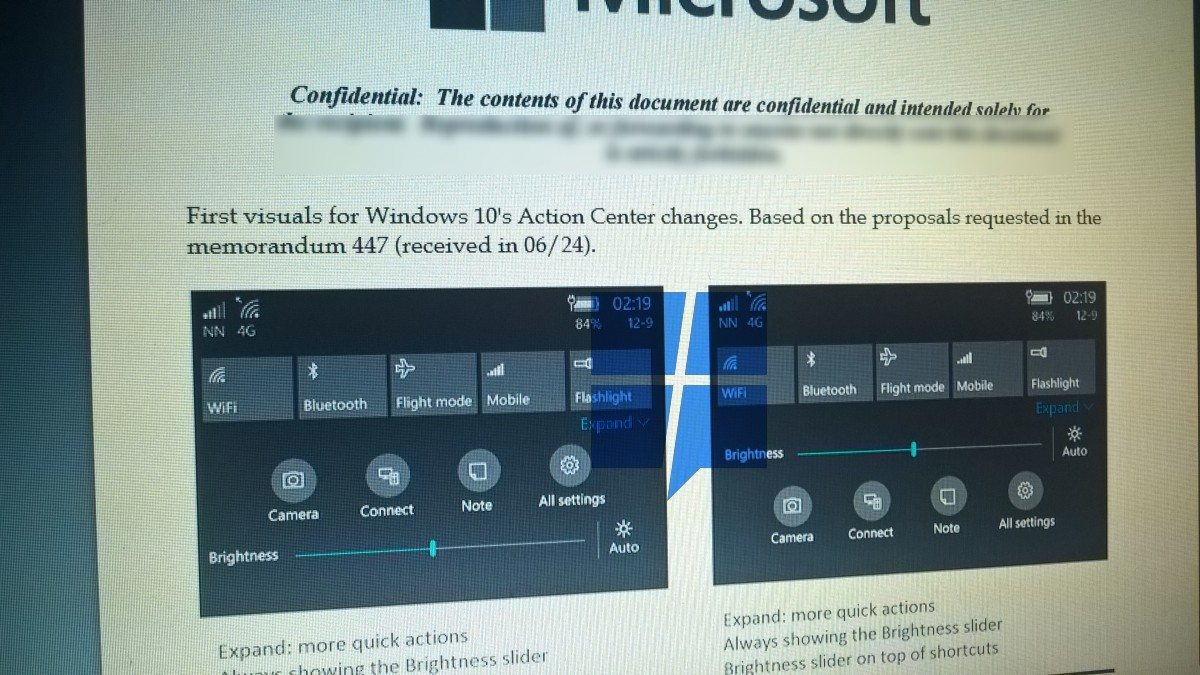 Leaked Screenshot For Windows 10 Mobile Action Center On Redstone 2 Mobipicker