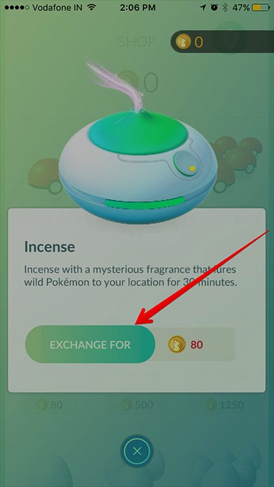 pokemon go buy incense