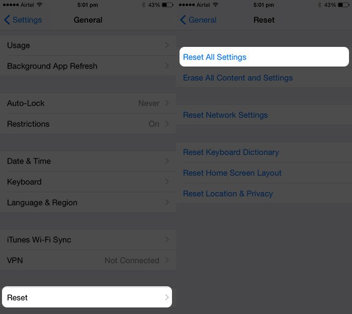 pokemon go reset all settings
