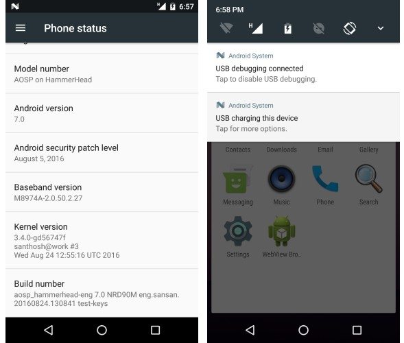 Android Nougat on Nexus 5