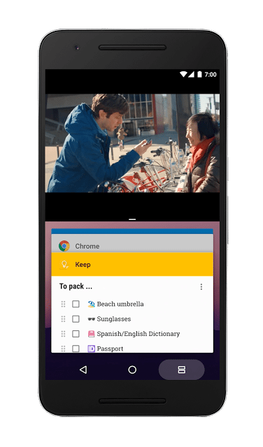 Multi-WIndows Android 7.0 Nougat