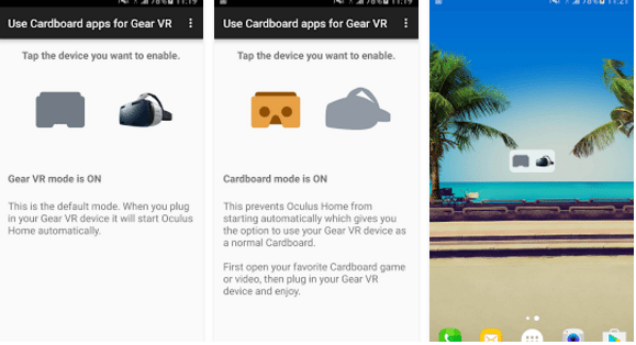 Use Cardboard apps for Gear VR
