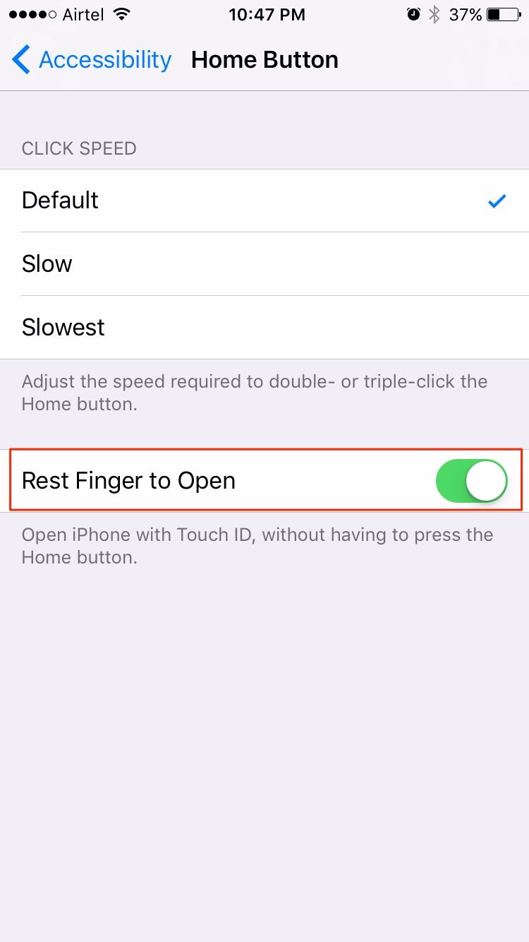use touch id to unlock iphone in ios 10