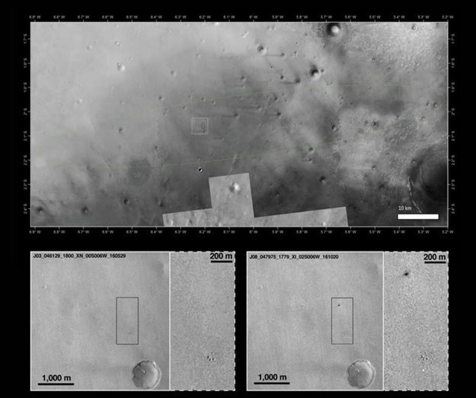 Mars Reconnaissance Orbiter view of Schiaparelli landing site