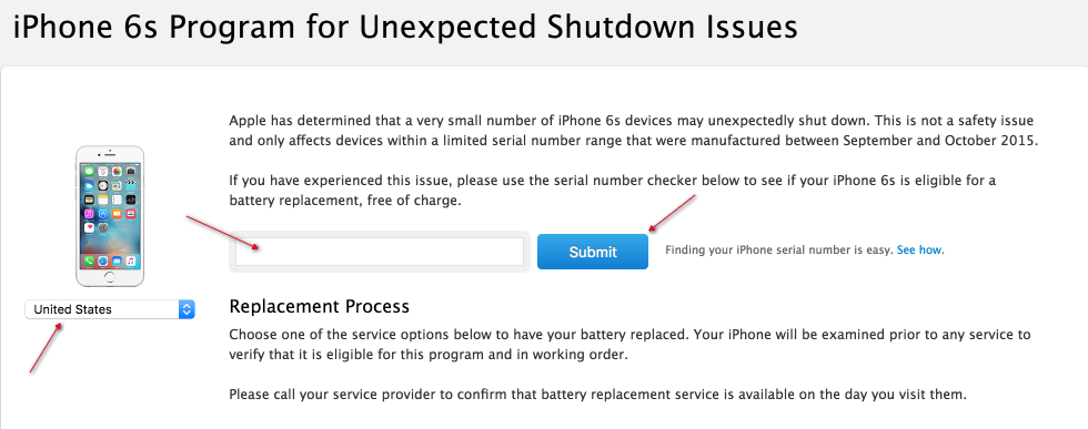 apple iphone 6s shutdown problems and battery replacement