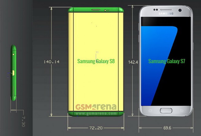 Samsung Galaxy S8 Unofficial Renders Image Courtesy Of GSM Arena