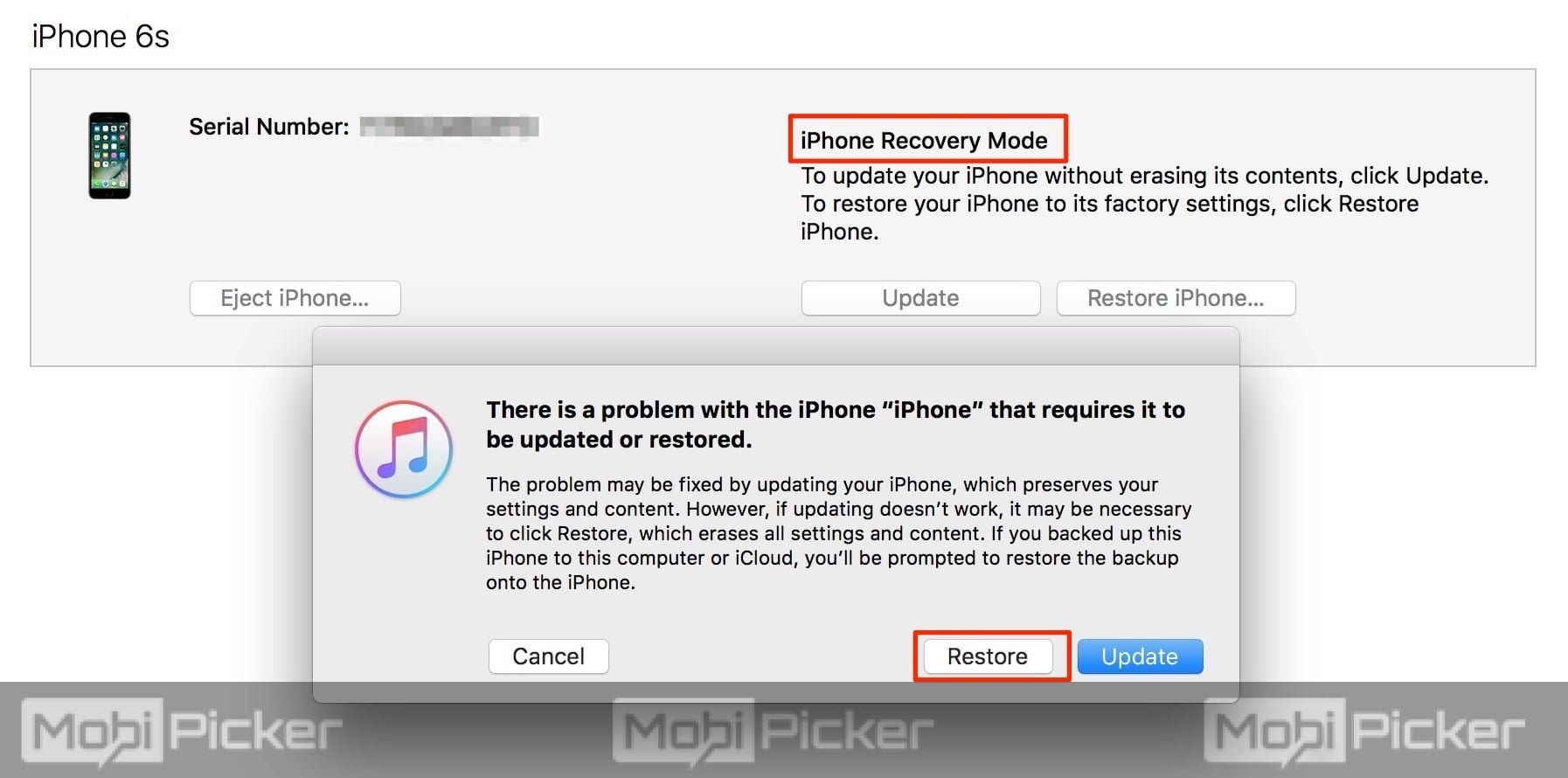 restore iphone to fix itunes error 3194