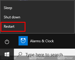 restart windows pc to fix