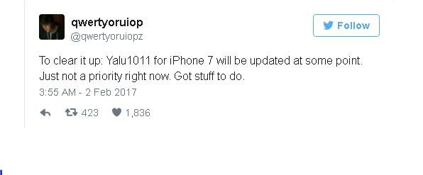Yalu iOS 10 jailbreak for iPhone 7 and iPhone 7 Plus