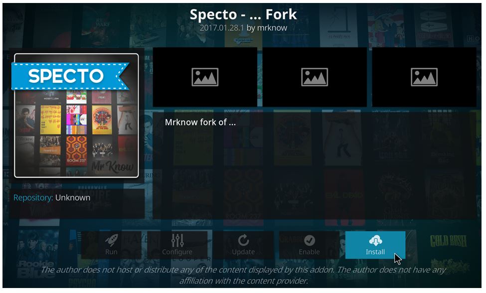 how to install Specto on Kodi