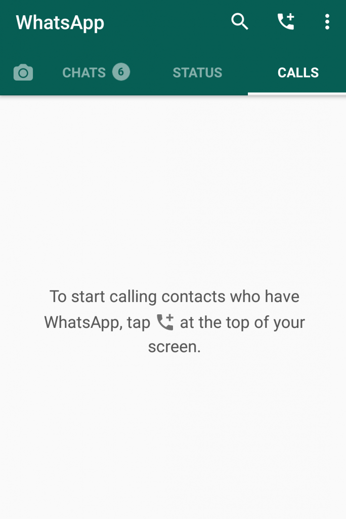 WhatsApp no contact tab