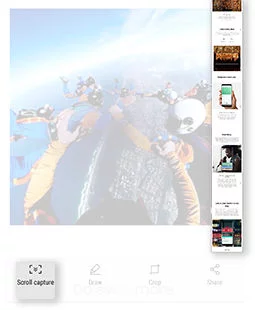 how to take screenshot on Galaxy S8 using scroll capture