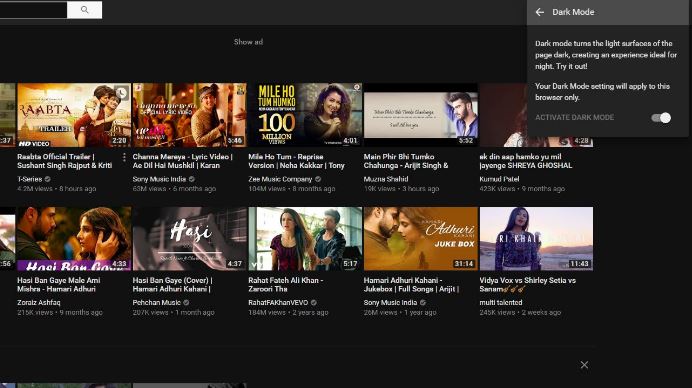 dark mode on chrome