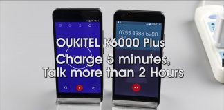OUKITEL K6000 Plus fast charging