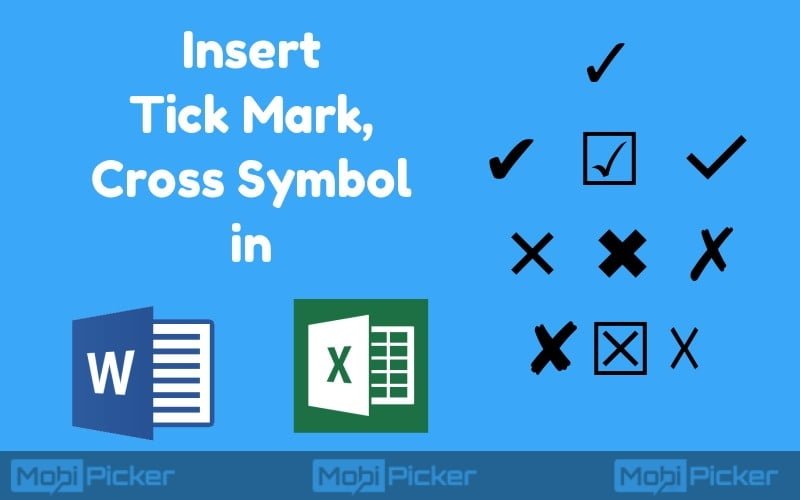 How to quickly insert tick and cross marks into cells?