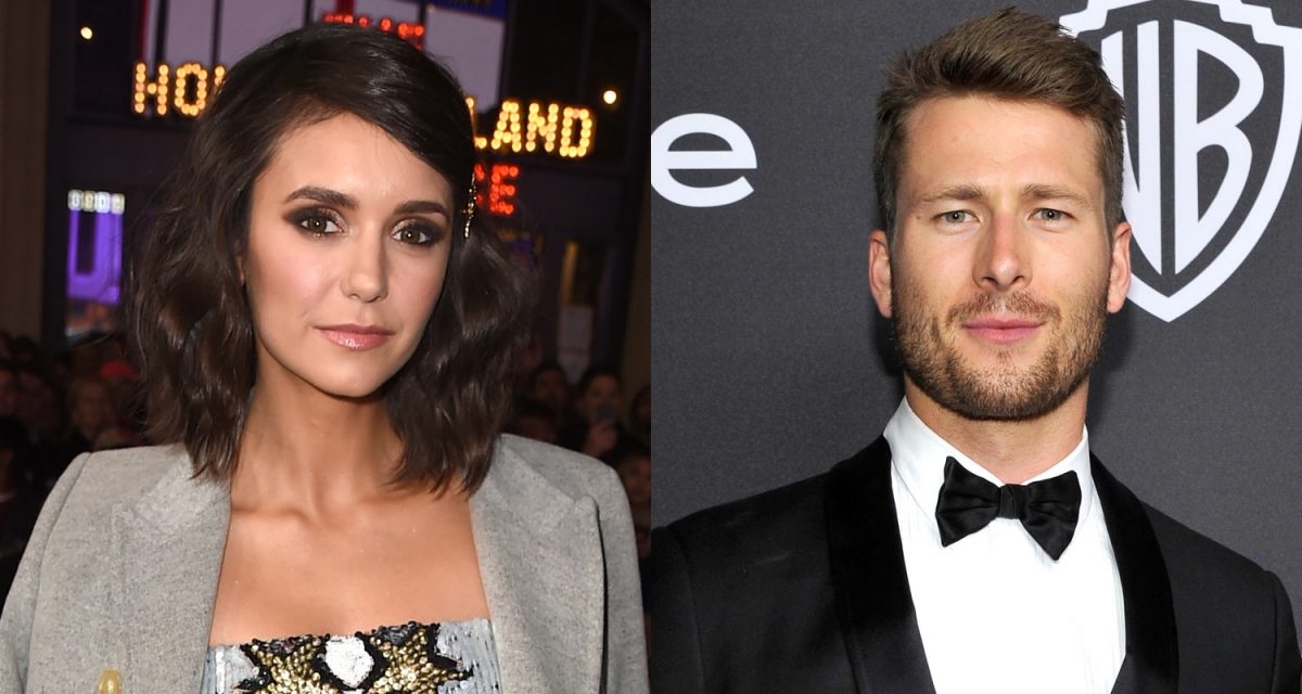 Just Jared Nina Dobrev and Glen Powell