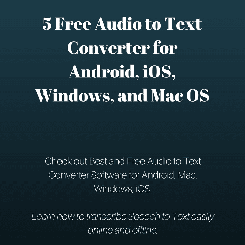 audio to text freeware