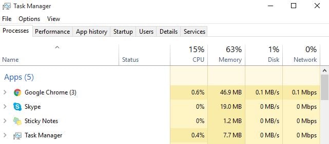 high disk usage windows 10