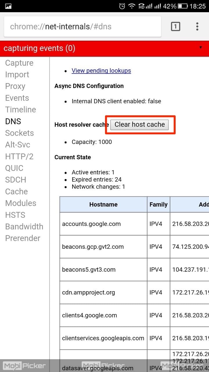 Хром: // нетто-внутренности / # DNS. Chrome://net-Internals/#DNS. Кэширование DNS. Хром ошибка ДНС. Internal dns