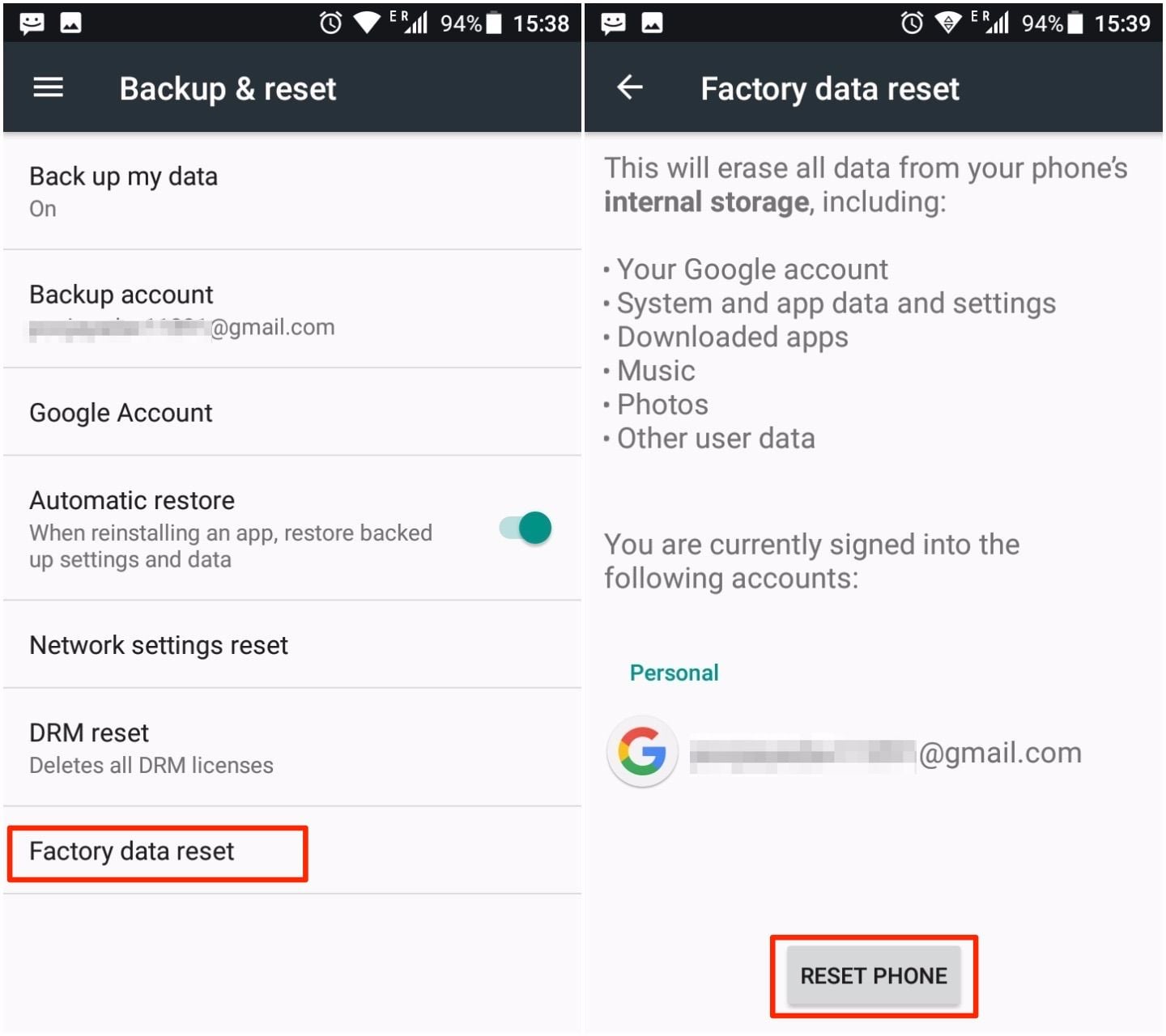 fix com.android.phone has stopped by factory data reset on android phone