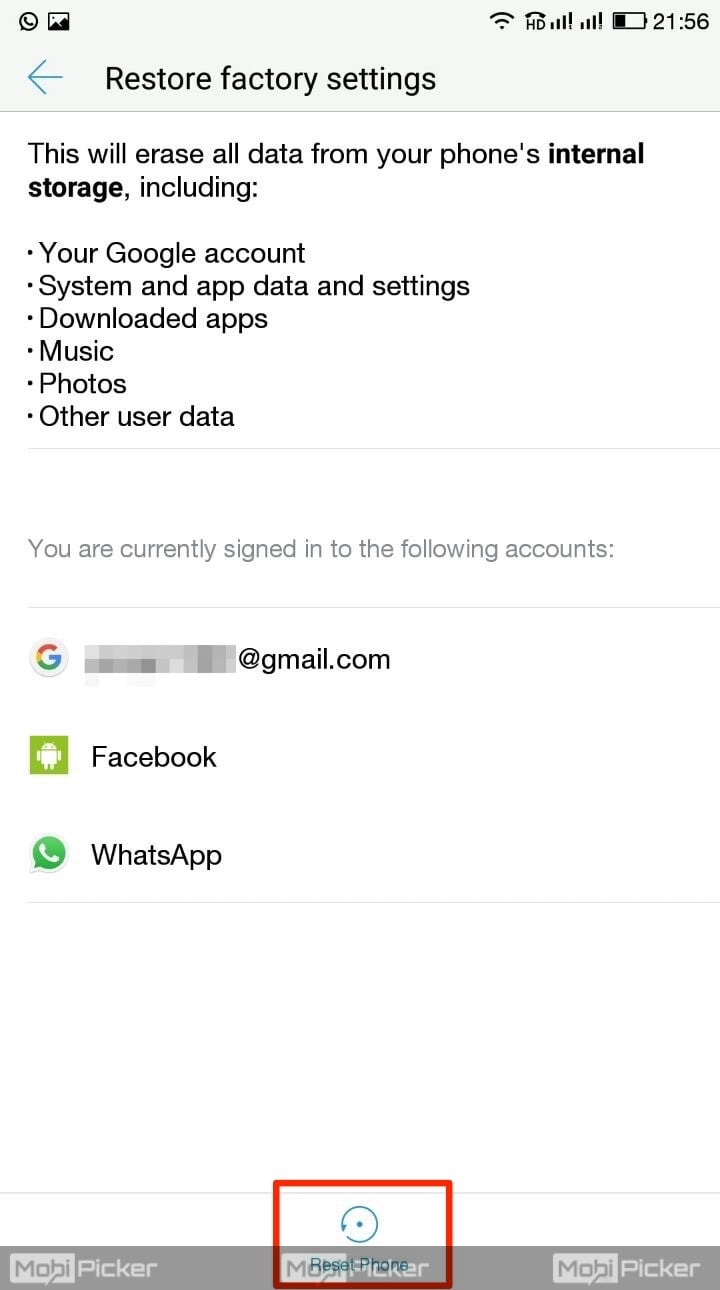 reset phone to fix mobile network error