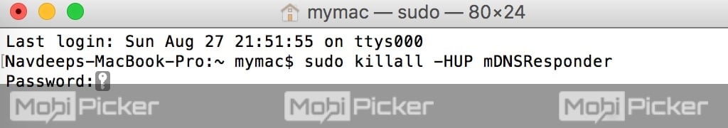 flush dns cache on mac