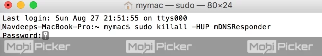 flush dns cache on mac