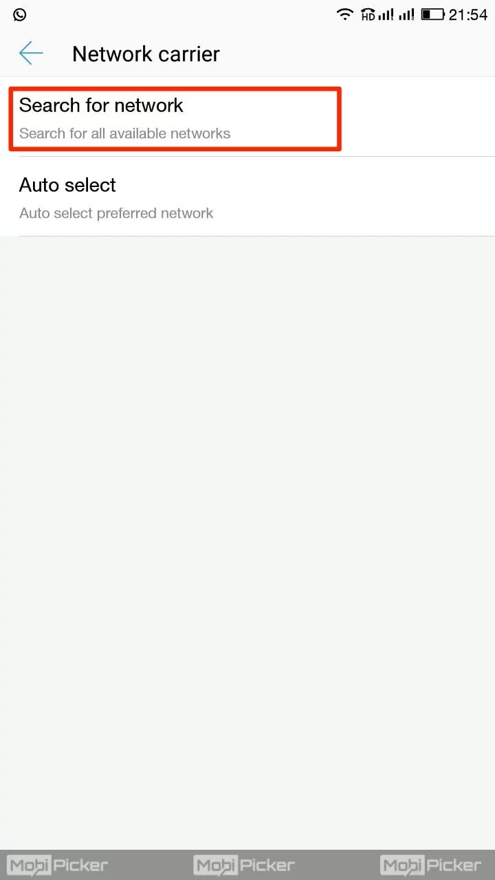 mobile network not available