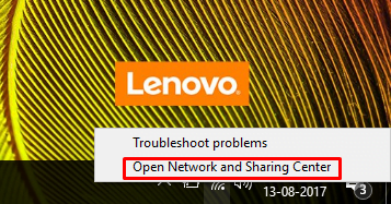 open network and sharing center in windows