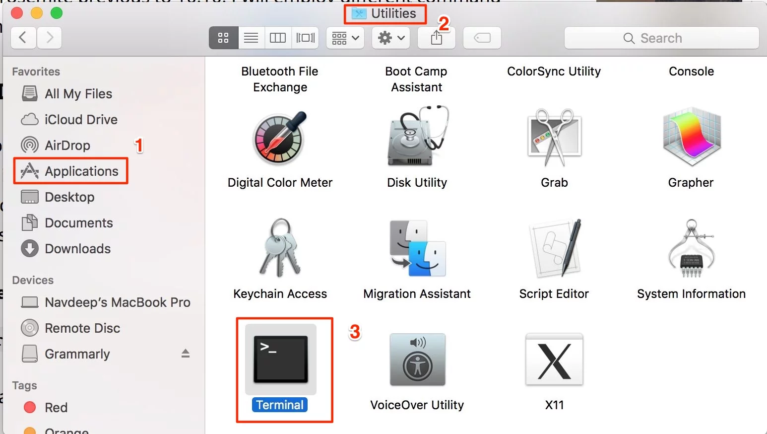 open terminal in macbook pro