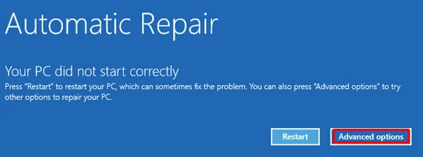 windows 10 automatic repair screen