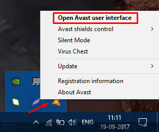 how to disable avast windows 10