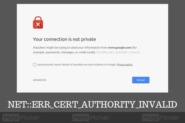NET::ERR_CERT_AUTHORITY_INVALID